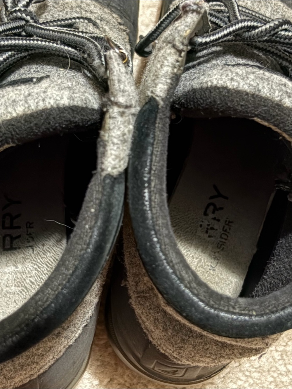 Sperry Men’s Gray Wool and Black Rubber Duck Boots - Picture 3 of 4
